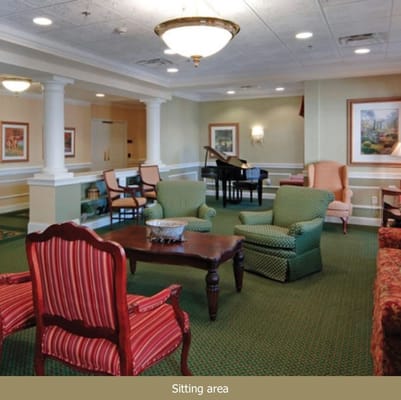 Cozy sitting area in a senior living facility
