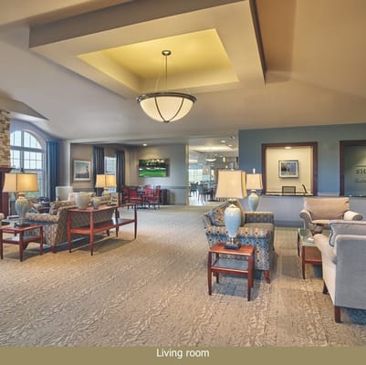 Bright living room with seating and decor