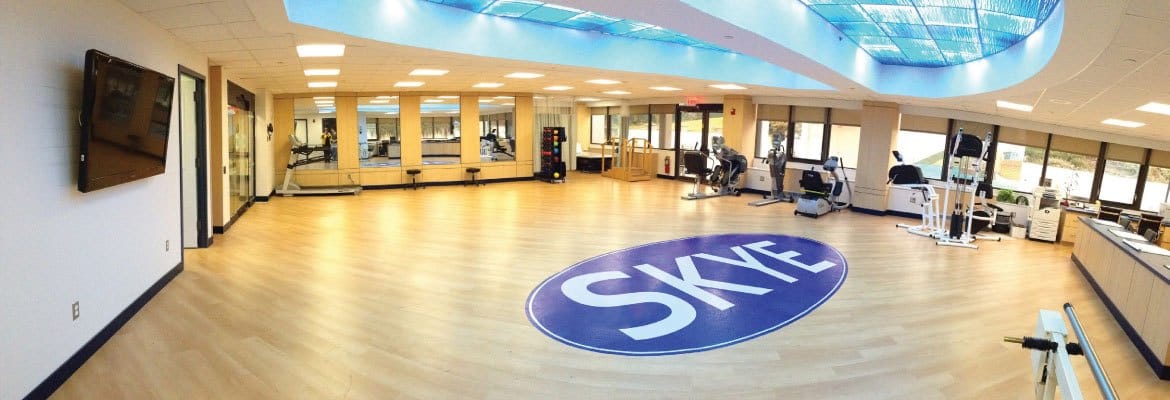Interior view of a fitness area with exercise equipment