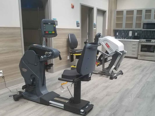 Interior view of fitness equipment in a therapy room