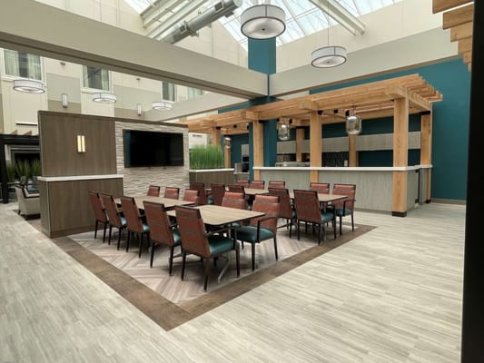 Modern dining area with stylish seating and decor