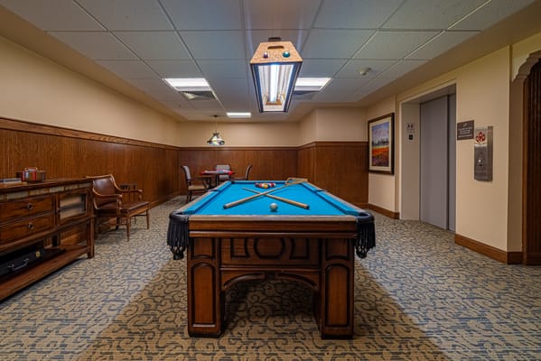 Interior common area with a pool table