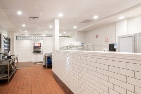 Bright dining area with a clean layout