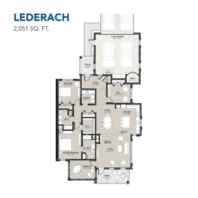 Architectural floor plan of a senior living unit
