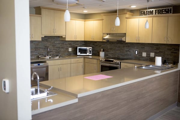 Modern kitchen in a senior living facility