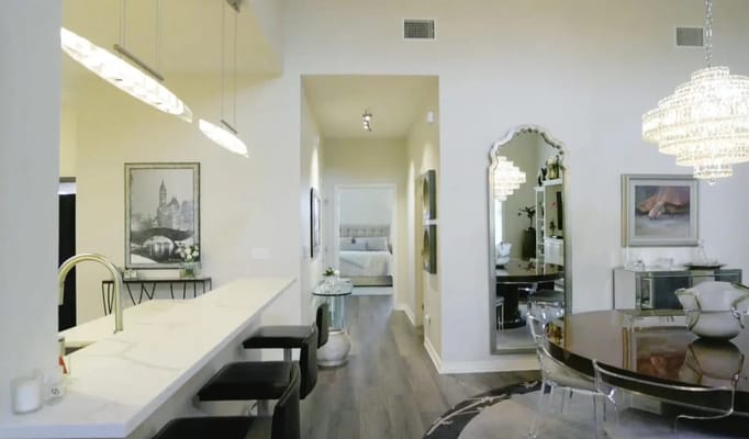 Modern dining area with elegant decor