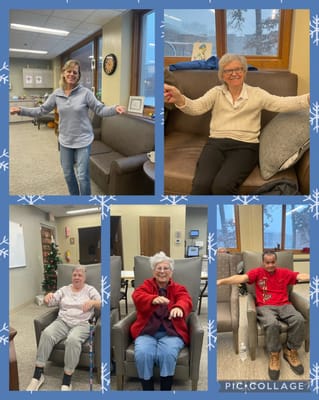 Residents engaging in a bright common area activity