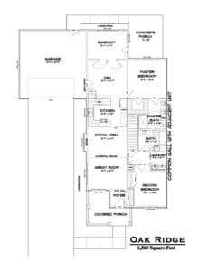 Architectural floor plan of Oak Ridge facility