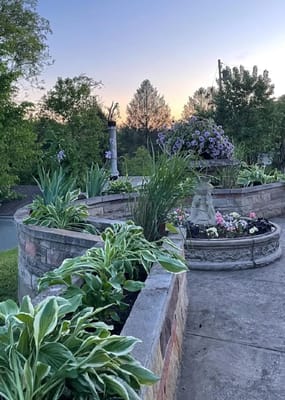 Beautifully landscaped garden with flowers and greenery