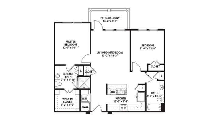 Architectural floor plan of a residence layout