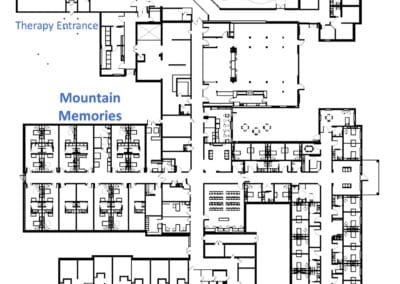Architectural floor plan of the facility layout