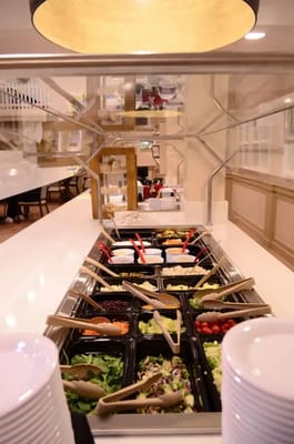 Salad bar setup in the dining area
