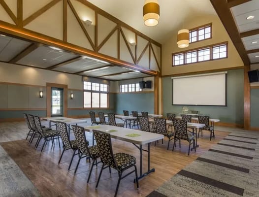 Activity room set up for a group event