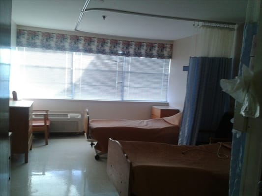 A shared resident room in a nursing facility