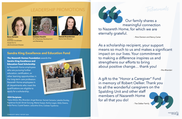 Residents and staff celebrating a milestone event