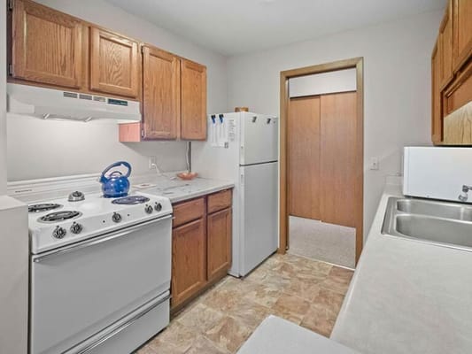 Interior view of a kitchen area