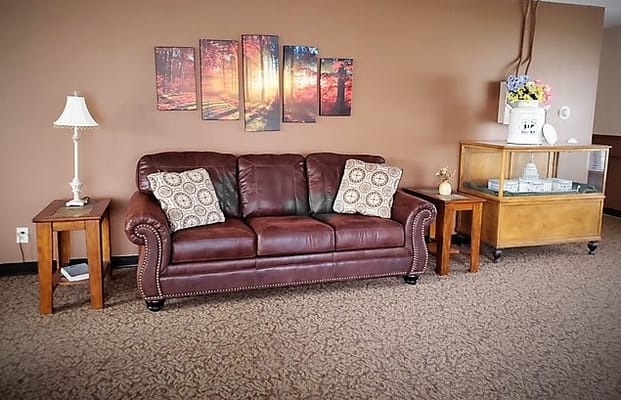 Cozy common area with a couch and decor