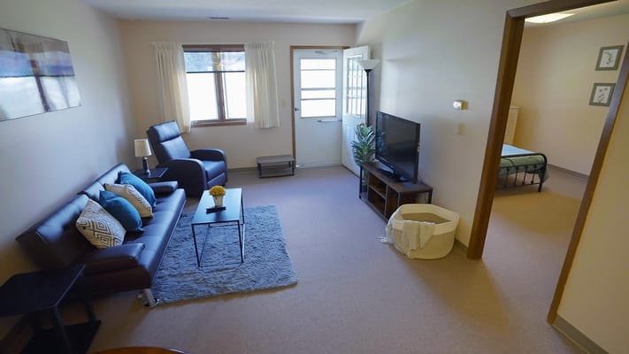 Cozy interior living space in a senior facility