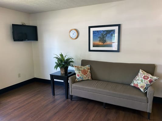 Cozy seating area in a senior living facility
