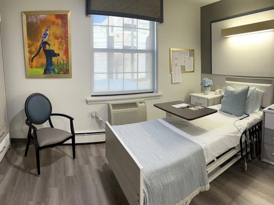 A cozy resident room with a view