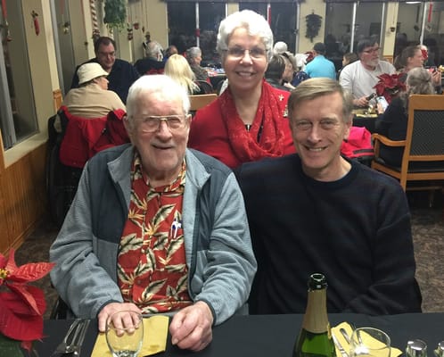 Residents enjoying a festive dinner celebration