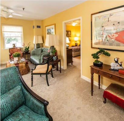 Bright interior living area with comfortable seating