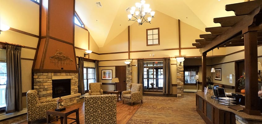 Interior view of a welcoming common area in the facility