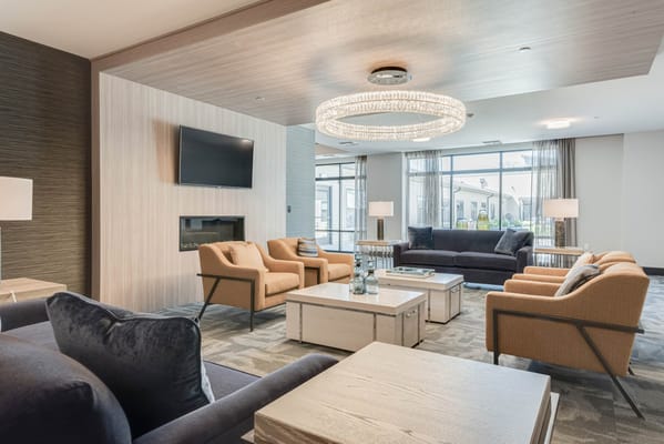 Bright and welcoming common area with comfortable seating