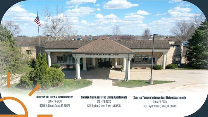 Exterior view of Sunrise Hill Care Center entrance
