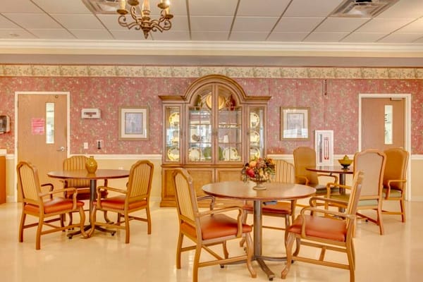 Comfortable common area with seating and decor