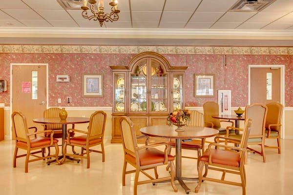 Comfortable common area with seating and decor