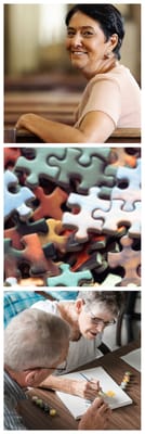 Two residents engaging in an art activity together