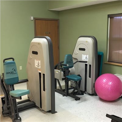 Exercise equipment in a fitness room