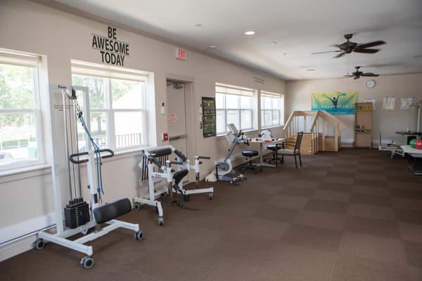 Well-equipped exercise room for residents