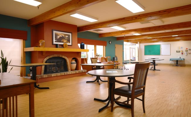 Interior view of a common area in a senior living facility