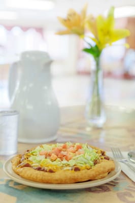 Close-up of a meal served in a dining area
