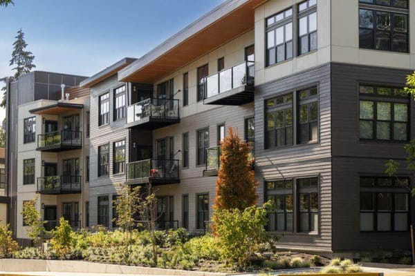 Exterior view of the Emerald Heights building