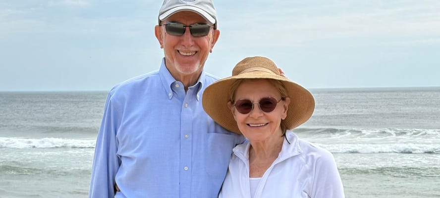 Senior couple enjoying a day at the beach