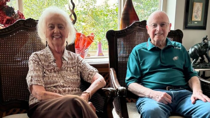 Residents sitting together in a common area