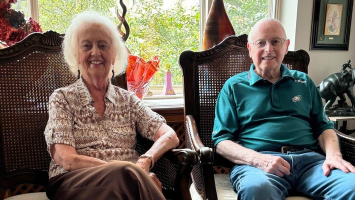 Residents sitting together in a common area