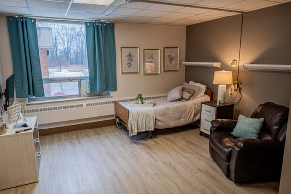 Cozy resident room with natural light and decorations