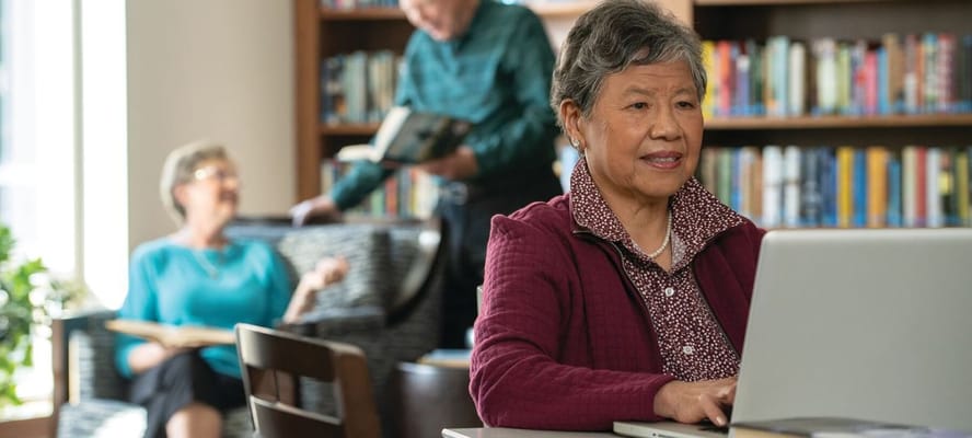 Residents engaged in activities in a common area