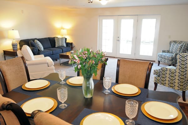 Bright interior of a common area with furnishings