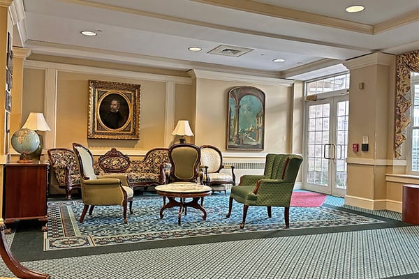 Comfortable seating area in a common room