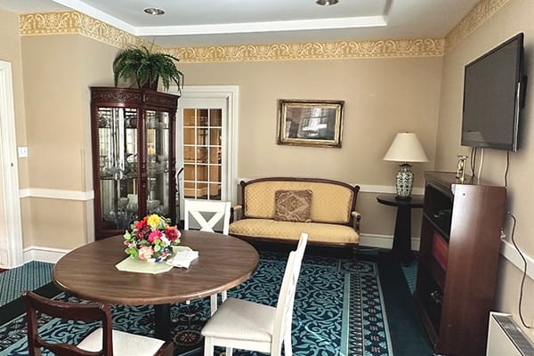 Cozy common area with seating and decor