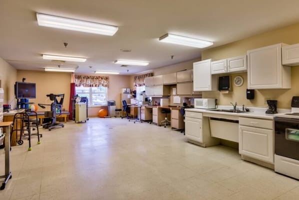 Interior view of a light-filled activity room