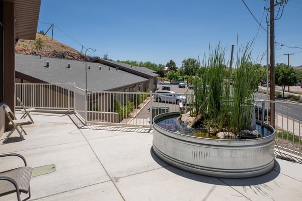 Outdoor view of facility with a water feature