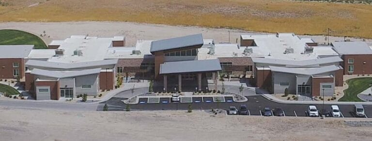 Aerial view of Pointe Meadows Health and Rehabilitation building