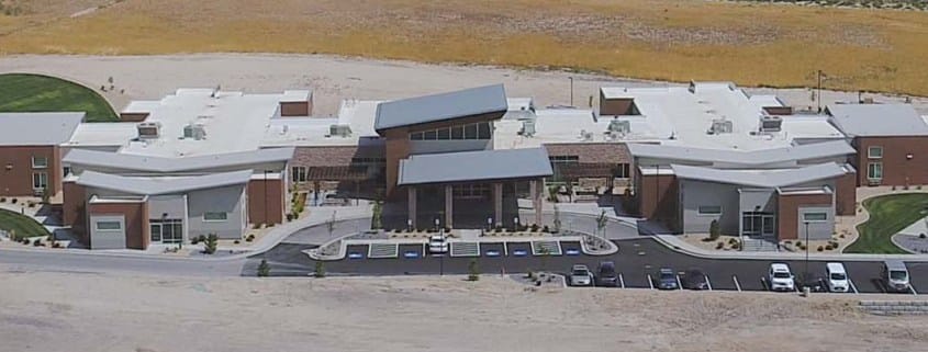Aerial view of Pointe Meadows Health and Rehabilitation building
