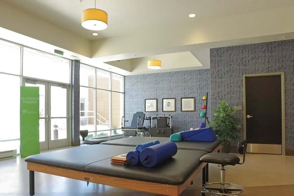 Interior view of an outdoor therapy area